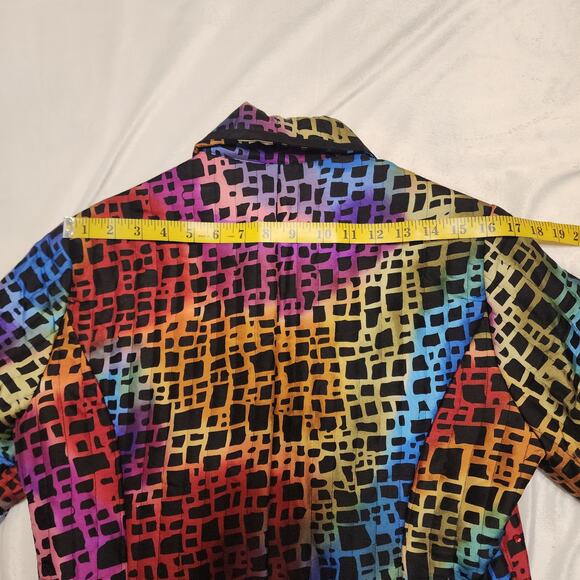 Silkland Multicolor Rainbow Sequin Lightweight Quilted Jacket, Size Medium - Picture 6 of 8